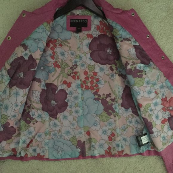 Bernardo Genuine Soft Leather Jacket/Petunia Pink/Snap Closure/Size L/NWT!!! - Picture 4 of 6